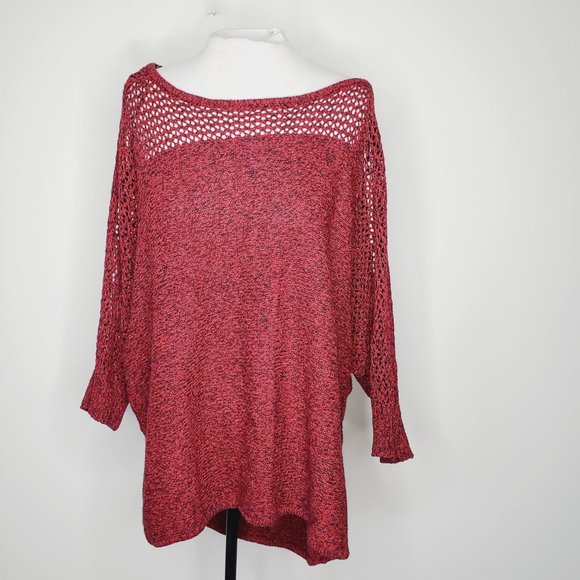Jessica Simpson Red Off-the-Shoulder Sweater - Picture 3 of 14